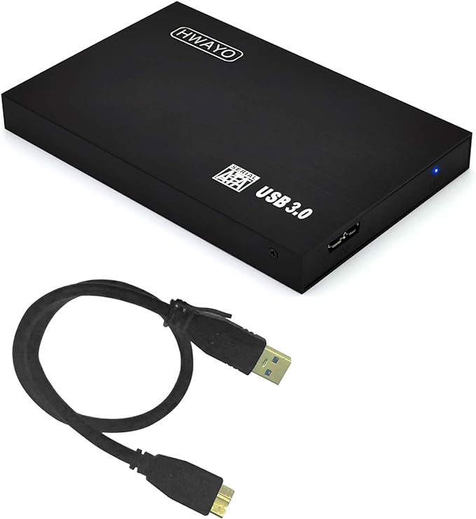 HWAYO 160GB Ultra Slim Portable External Hard Drive USB3.0 2.5'' HDD Storage for PC, Desktop, Laptop, MacBook, Chromebook (Black)