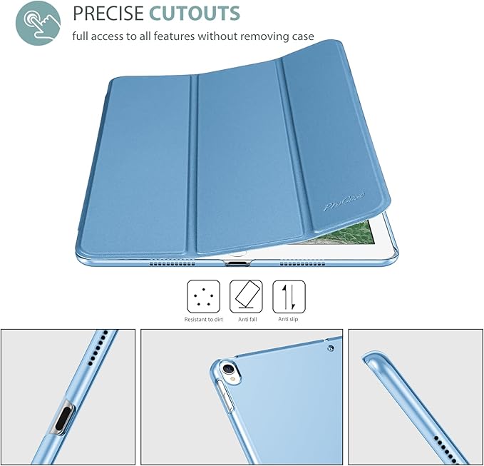 ProCase Smart Case for 10.5” iPad Air 3rd Generation 2019 / iPad Pro 2017, Slim Stand Cover with Translucent Frosted Back for iPad Air 3 -Newblue