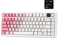 EPOMAKER X Aula F75 MAX Wireless Mechanical Keyboard with TFT Screen and Knob, Gasket Keyboard in 75% Layout, Hot Swappable Gaming Keyboard for PC/Mac/Linux (White Pink)