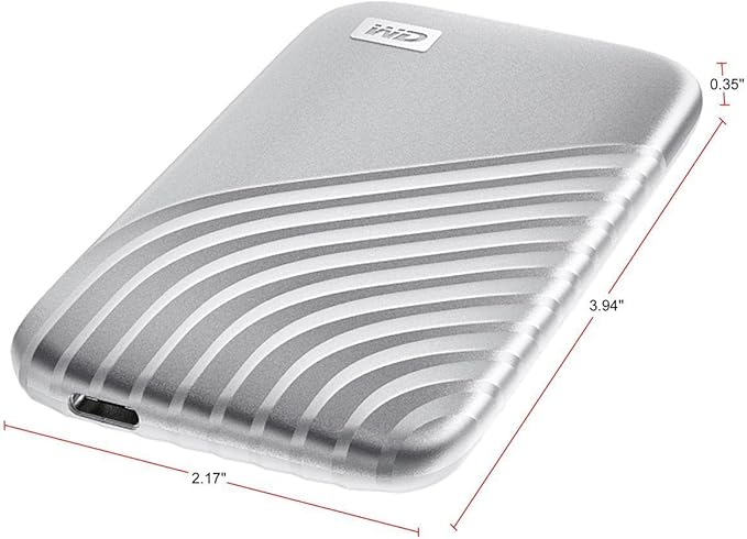 WD 1TB My Passport SSD Portable External Solid State Drive, Silver, Sturdy and Blazing Fast, Password Protection with Hardware Encryption - WDBAGF0010BSL-WESN