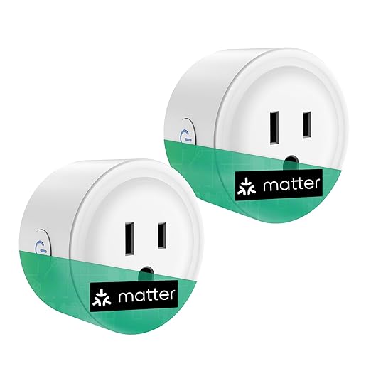 Matter Smart Plug, Smart Plugs Work with Alexa 10A Smart Outlet, 100% Privacy Smart Home, Support Google Home, APP Voice Control, SmartThings, 2.4G Wi-Fi Only