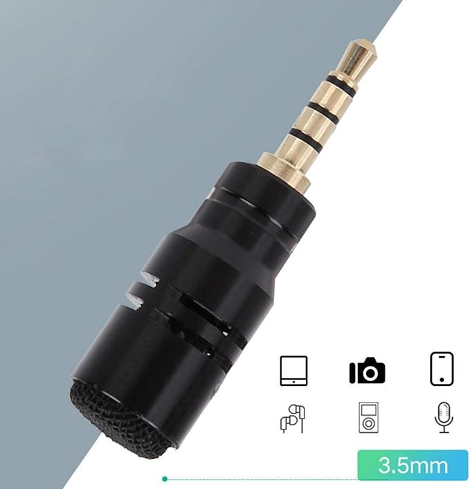 KIKYO Mini Microphone, Condenser Microphone Omnidirectional High Sensitive for Mobile Smart Phone (Four Pole)(3.5 Quadrupole monophonic in-line)