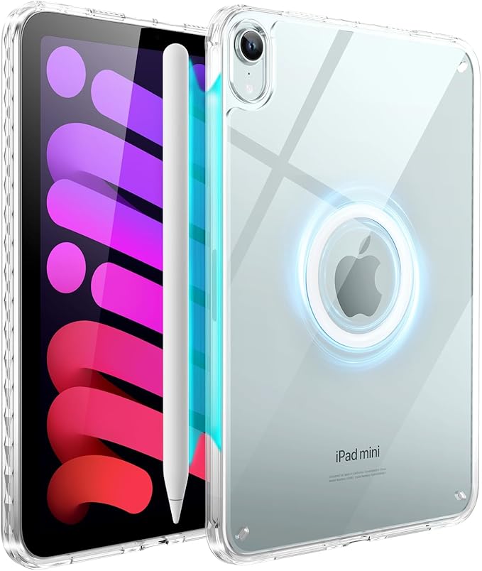 Case for iPad mini A17 Pro, iPad mini 6 case, Compatible with Magsafe, Clear Back with TPU Frame, Slim Lightweight Protective Case for 8.3“ iPad mini (Clear)