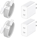 iPhone 17e Charger Fast Charging,2-Pack 6FT 2in1 Dual USB C PD Charger Block Type C to C Woven Charger Cable for iPhone 17 Pro Max/17 Pro/Air/16 Pro Max/16 Plus/16e/15 Pro/15 Plus,iPad Pro/Air/Mini