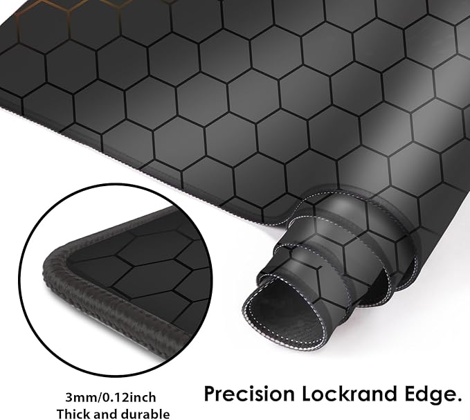 Galdas Mouse Pad for Gaming,XXL XL Large Mouse Mat Long Extended Mousepad Desk Mat Non-Slip Rubber Mice Pads Stitched Edges Thin (31.5 x 11.8 x 0.12 Inches) Grid