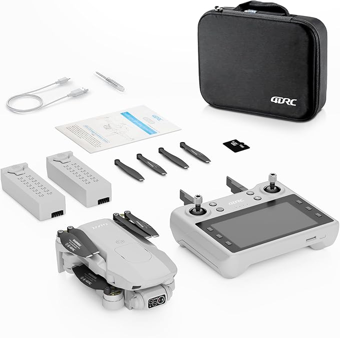 4DF8 GPS Drone with 4K HD Camera, White, 5GHz FPV Transmission, 4.5" LCD Screen on Controller,60 Min Flight Time, Brushless Motor, for Beginners,32GB memory card