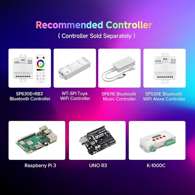 BTF-LIGHTING FCOB WS2811 IC RGB COB LED Strip 864LED/m Flexible High Density Color Chasing Uniform Light DC12V 9.8FT 24IC/m 12mm Width for DIY Lighting Project(No Adapter or Controller)