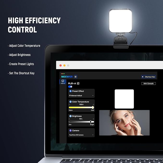 NEEWER GL1 PRO Black 15.5" LED Streaming Key Light for Gaming Recording Zoom Call Compatible with Elgato Stream Deck, PL81 PRO Streaming Light Included