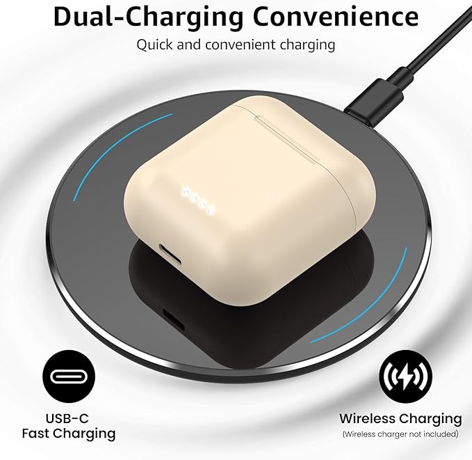 TOZO T6 Wireless Earbuds, Bluetooth 5.3 Ear Buds, Stereo Sound in Ear Headphones, 50 Hours Playtime, Wireless Charging Case, APP Customizable EQs, IPX8 Waterproof Earphones