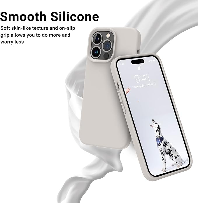 OTOFLY Designed for iPhone 14 Pro Case, Silicone Shockproof Slim Thin Phone Case for iPhone 14 Pro 6.1 inch (Stone)