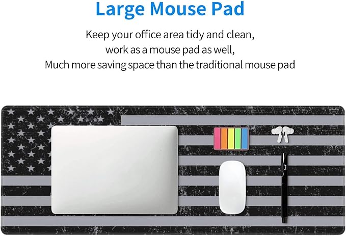 American Flag Gaming Mouse Pad, 31.5 x 11.8 Inch Large Mouse Pads for Desk, Keyboard Mouse Mat with Non-Slip Base for Home and Office