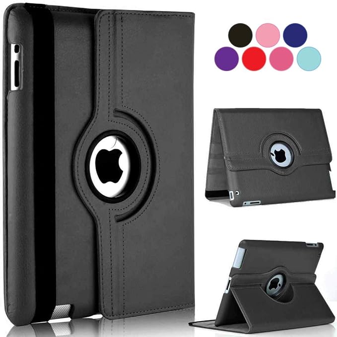 Vultic Rotating Case for iPad Pro 13 inch M4/M5 (2024/2025), 360 Degree Stand [Auto Sleep/Wake] Folio PU Leather Smart Cover (Black)