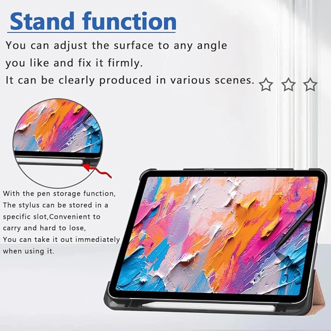 [NSFN] for TCL NXTPaper 11 Plus Tablet Case,TCL Tablet 11.5Inch Case, Ultra Thin, Protective Case, Trifold, Magnetic Closure, Stand, Shockproof, Ultra Lightweight, with Pencil Holder, Rose Gold
