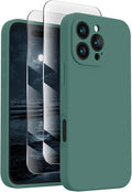 FireNova Designed for iPhone 16 Pro Max Case, Silicone Upgraded [Camera Protection] Phone Case, Soft Anti-Scratch Microfiber Lining Inside, 2024, Midnight Green