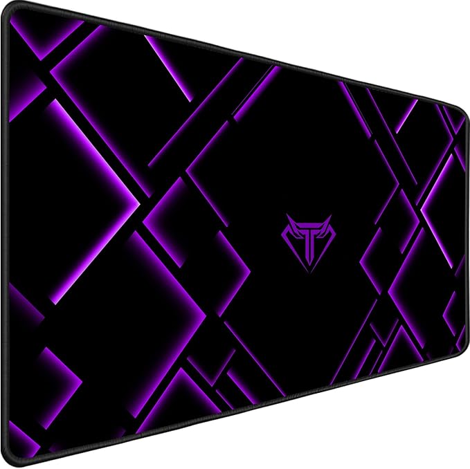 TEDNETGO Large Extended Gaming Mouse Pad, Long Mouse Pads, Extra Large Big Mouse Pad with Stitched Edge, XXL Non-Slip Computer Computer Keyboard Mat for Gamer/Desktop/Office/Home, Purple