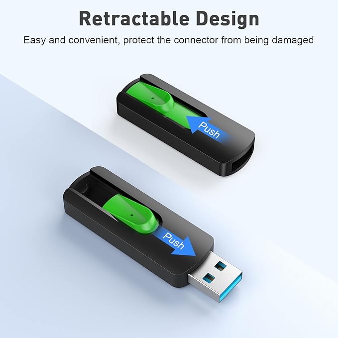 RAOYI 10 Pack 16GB USB 3.0 Flash Drives Slide Retractable Memory Stick Bulk Thumb Drive Jump Drive Zip Drive USB Sticks Data Storage Backup for PC Mac (16G, 10 Mixed Color)