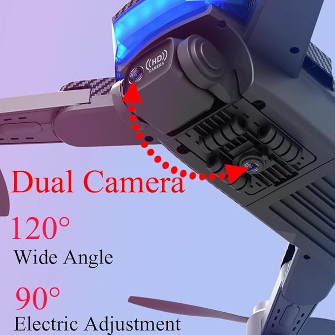 Lozenge 360° Obstacle Avoidance Brushless GPS Drone with Camera for Adults 4K Smart Follow Auto Return Long Battery Life Quadcopter 3 Battery HJ90 Big Size