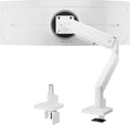 monTEK Single Monitor Arm for Max 45 Inch Ultrawide Screens Adjustable Monitor Desk Mount Holds 35 Lbs Cable Management with C Clamp/Grommet Desk Mount, VESA 75/100mm