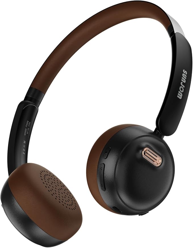Sirius 120H ANC Over-Ear Headphones-Wireless Bluetooth Noise Cancelling Headphones with Mic,Transparency Mode,Lightweight for Travel, Gym, Work (Black)