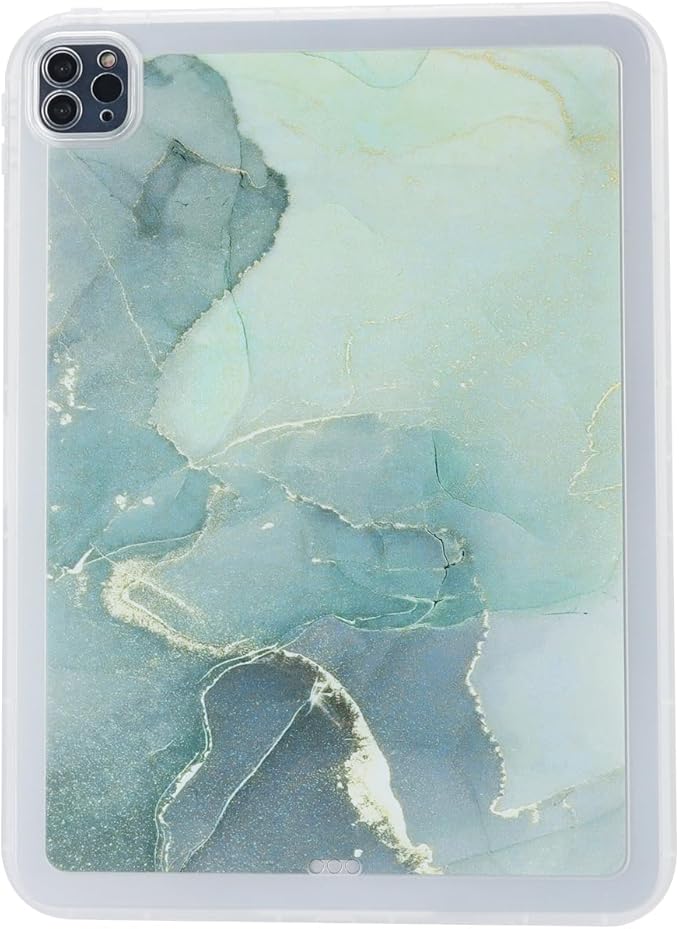 for iPad Pro 12.9 inch Tablet Case 6th/5th/4th/3rd Generation (2022/2021/2020/2018) Slim Lightweight Glitter Bling Soft TPU Back Shockproof Cover Flexible Silicone Bumper Shell,Green Marble
