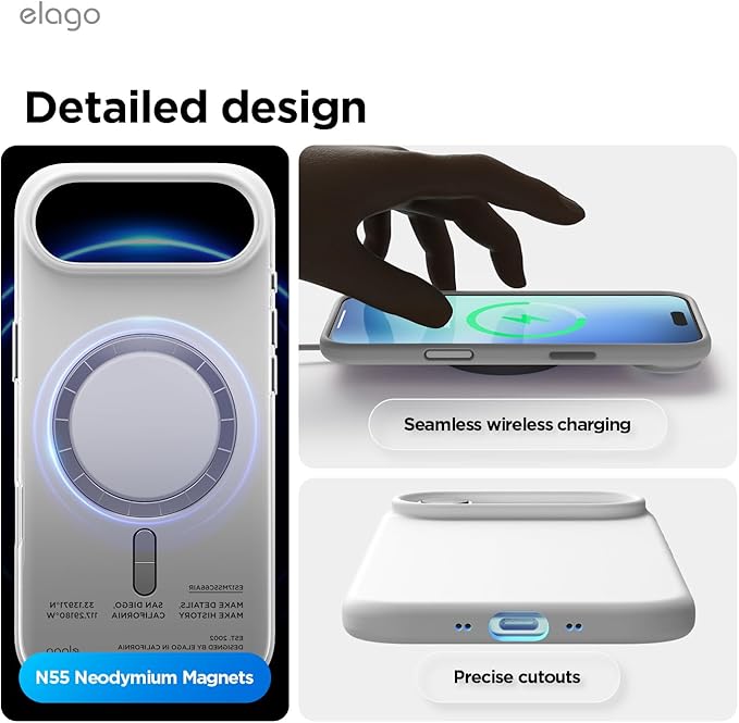 elago for iPhone Air Case, Premium Magnetic Silicone Case, Compatible with MagSafe, Liquid Silicone Material, Protective Cover, Shockproof, Slim Phone, 6.5 inch (White)