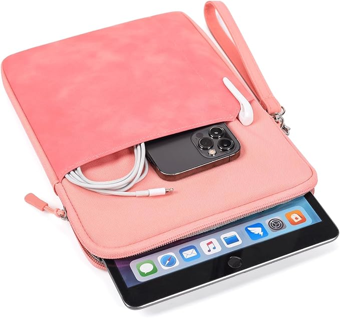 CAAORDKSO 6-7 Inch Sleeve Case for All-New Kindle Paperwhite 7"/Amazon Kindle Paperwhite 6.8", Fire 7 Tablet, 6-inch Kindle, eBook, Protective Sleeve Cover Pouch Bag Carrying Case with Pocket, Pink