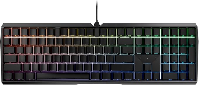 Cherry MX 3.0S, Wired Mechanical Gaming Keyboard, Front Lettering Keycaps, Robust Aluminum Housing, RGB-Lighting, Full Key Rollover, MX Silent RED Switches, Black