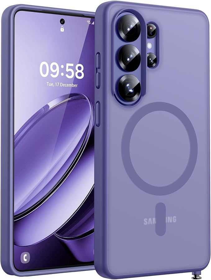 TOCOL for Samsung Galaxy S26 Ultra Case, Built-in Magnetic Ring, Drop Protection, Slim Translucent Matte Phone Case for Galaxy S26 Ultra 6.9 inch (Lavender Gray)
