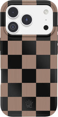 VELVET CAVIAR Case for iPhone 17 Pro | Compatible with MagSafe | 10ft Drop Tested | Protective Designer Cases | Mocha Vibe Checkered 2.0