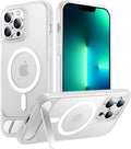 Magnetic Compatible with iPhone 13 Pro Max Case, [Built-in Invisible Kickstand][Compatible with MagSafe][Military Grade Shockproof] Slim Translucent Matte Phone Case for iPhone 13 Pro Max 6.7"