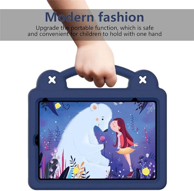 AKABEILA Compatible with Apple iPad mini 6 2021 8.3 inch Tablet Case, Kids Friendly Universal Lightweight Shockproof Protective Case with Shoulder Strap & Stand Handle & Pen Tray Navy Blue