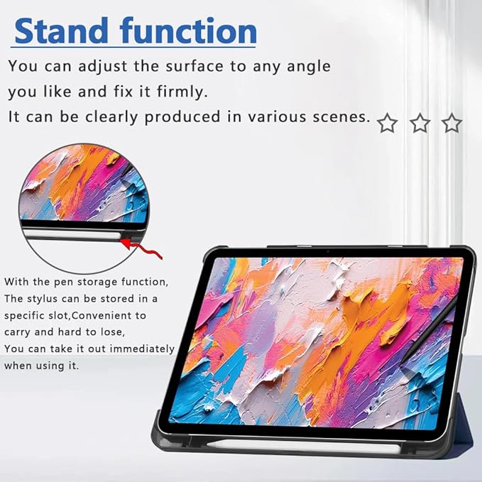 [NSFN] for TCL NXTPaper 11 Plus Tablet Case,TCL Tablet 11.5Inch Case, Ultra Thin, Protective Case, Trifold, Magnetic Closure, Stand, Shockproof, Ultra Lightweight, with Pencil Holder, Sea Blue