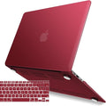 IBENZER Compatible with MacBook Air 11 Inch Case Model A1370 A1465, Soft Touch Plastic Hard Shell Case Bundle with Keyboard Cover for Mac Air 11, Wine Red, A11WR+1