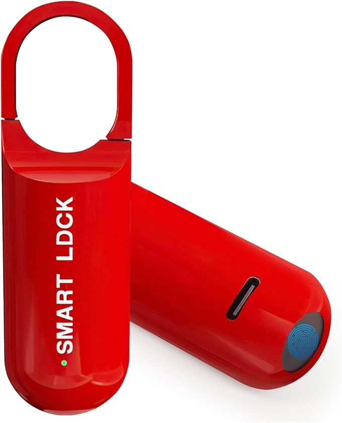 Smart Fingerprint Padlock for Locker, Small Rechargeable Fingerprint Lock, Keyless Biometric Thumbprint Padlock for Gym School Locker, Suitcase, Backpack