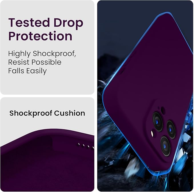 FireNova Designed for iPhone 13 Pro Max Case, Silicone [Camera Protection] Phone Case, Soft Anti-Scratch Microfiber Lining Inside, 6.7 inch, Wine Red