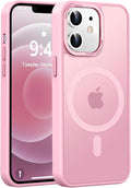 Newfuture Designed for iPhone 12 Case/iPhone 12 Pro Case with Magnetic [13 FT Military Drop Protection] [Compatible with Magsafe] Translucent Shockproof with Anti-Fingerprint Phone Case, Chalk Pink
