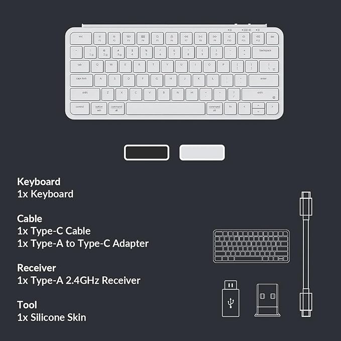 Keychron B1 Pro Ultra-Slim Wireless ZMK Custom Keyboard, Programmable Bluetooth/2.4 G/Wired Lightweight with 1200-Hour Long Battery Life Quiet Key for Mac/Windows - Ivory White