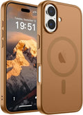 SUPFINE Magnetic for iPhone 17 Case (Compatible with MagSafe)(Military Grade Drop Protection) Translucent Matte Shockproof with Anti-Fingerprint Phone Cover 2025,Brown