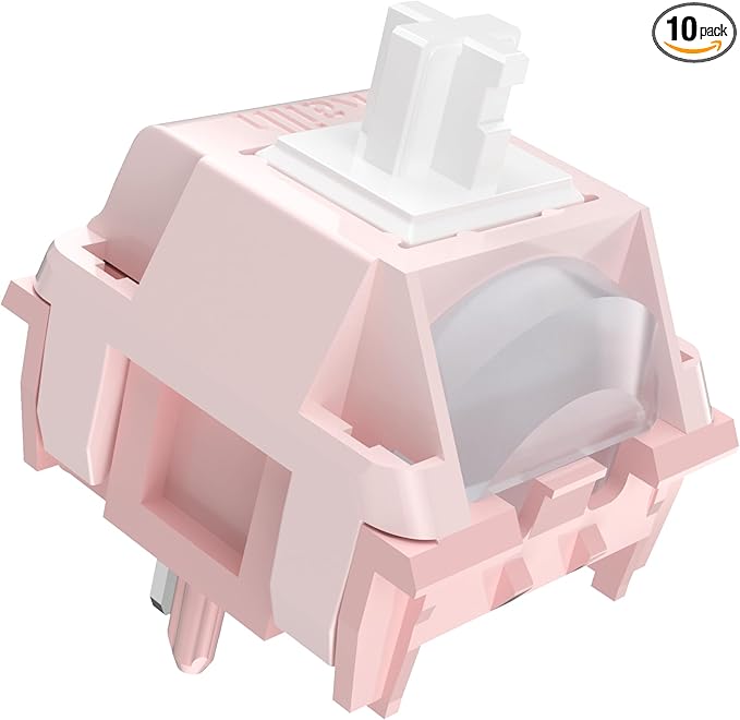 DRAOZA Kailh Butterfly Pink Keyboard Switches,Full POM Pre-lubed Linear RGB LED 5 Pin Switches for MX Mechanical Keyboard(10PCS)