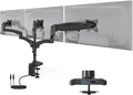 Mount-It! Triple Monitor Mount, 3 Monitor Desk Mount with Gas Spring Arms, Fits 13–32 Inch Screens up to 17.6 lbs per Arm, VESA 75 & 100, Clamp or Grommet Base, USB-A & C Ports, Black