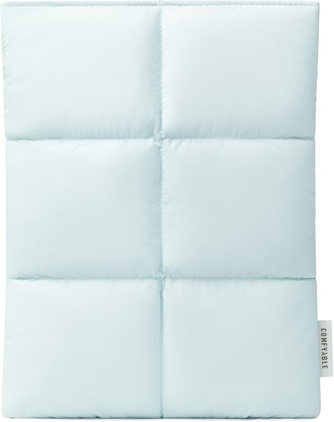 Comfyable Puffy Tablet Sleeve 7-8 Inch Compatible for iPad mini 7 2024 A17 Pro, Mini 6 2021 A15, Quilted Puffer Tablet Carrying Case for Women Men, Ice Blue