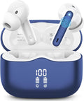 Wireless Earbuds, Bluetooth 5.4 Headphones in Ear with HiFi Stereo Deep Bass, 4 ENC Noise Cancelling Mic Wireless Earphones 40H, in-Ear Earbud Bluetooth Dual LED Display IP7 Waterproof, Dark Blue