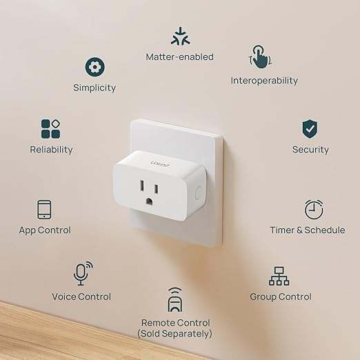 Linkind Matter Smart Plug Bundle with Linkind Plug Remote, Exclusive for Linkind/AiDot Smart Plug, Compatible with AiDot (The Remote not compatibile with Apple Home, Alexa, Google Home, SmartThings)