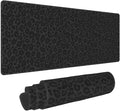 Black Leopard Print XL Large Mouse Pad with Stitched Edges Long Non-Slip Rubber Base Mousepad Laptop Keyboard Mat Desk Pad for Office Home Desk Decor, 31.5" X 11.8"