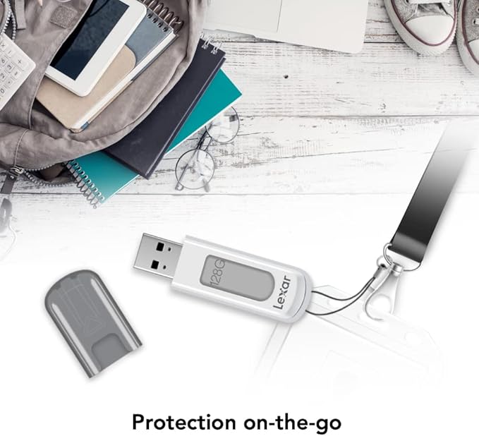 Lexar 128GB 2-Pack JumpDrive V100 USB 3.2 Gen 1 Flash Drive for Storage Expansion and Backup, Up To 100MB/s Read, Gray (LJDV100128G-B2HNU)