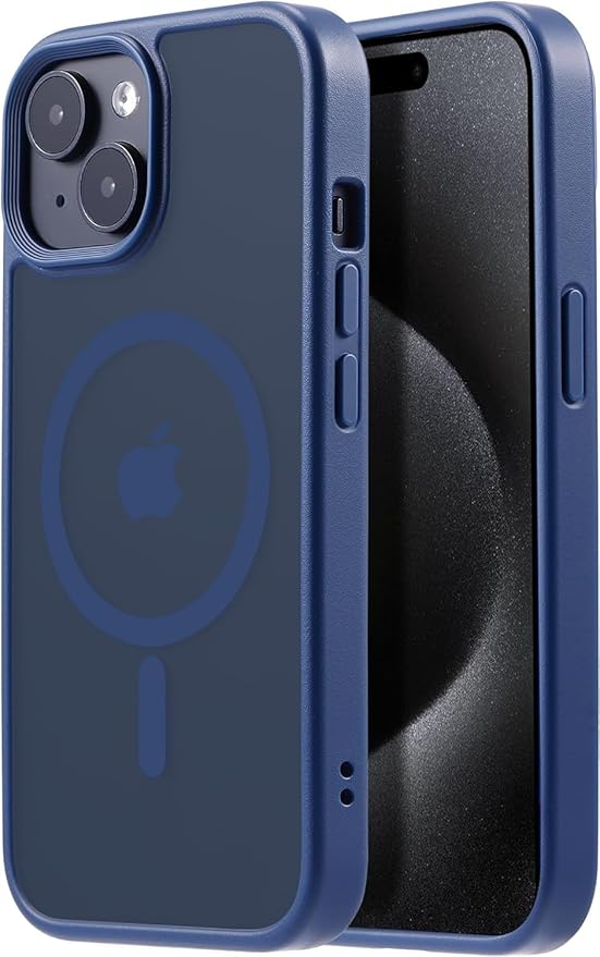 Tigowos for iPhone 15 Magnetic case Fits MagSafe 15FT Drop Resistant Anti-Yellowing Heavy Duty Shockproof Back Cover Fits iPhone 15 Phone Cases 6.1"，Blue