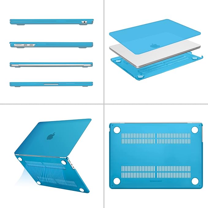 MOSISO Compatible with MacBook Air 13 inch Case M5 2026 M4 2025 M3 M2 2024-2022 A3449 A3240 A3113 A2681, Scratches-Resistant Protective Hard Shell for MacBook Air 13.6 inch Case, Aqua Blue