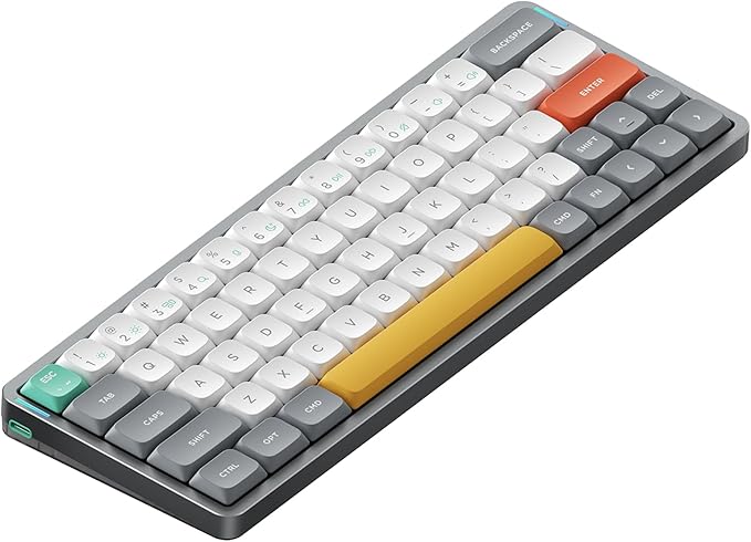 nuphy Air60 V2 Portable Wireless Keyboard 60% Low Profile Mechanical Keyboard Support QMK/VIA Compatible with Windows/mac OS/Linux Supports Bluetooth 5.1/2.4GHz/Wired (USB-C) Grey-Gateron Brown Switch