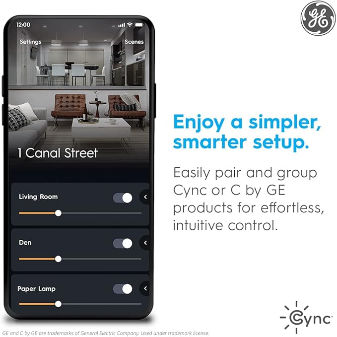 Cync Direct Connect A21 Smart LED Light Bulb, Color Changing Smart Lights, Matter Compatible, Compatible with Alexa and Google Home (4 Pack)