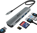 USB C Hub HDMI Adapter for MacBook Air Pro, 7 in 1 4K Dongle Multiport Converter with 50cm Cable, USB 3.0 5Gbps Data Transfer, 100W PD, SD/TF Card Slot, Digital AV Connector for Mac M1 M2 PC Laptop